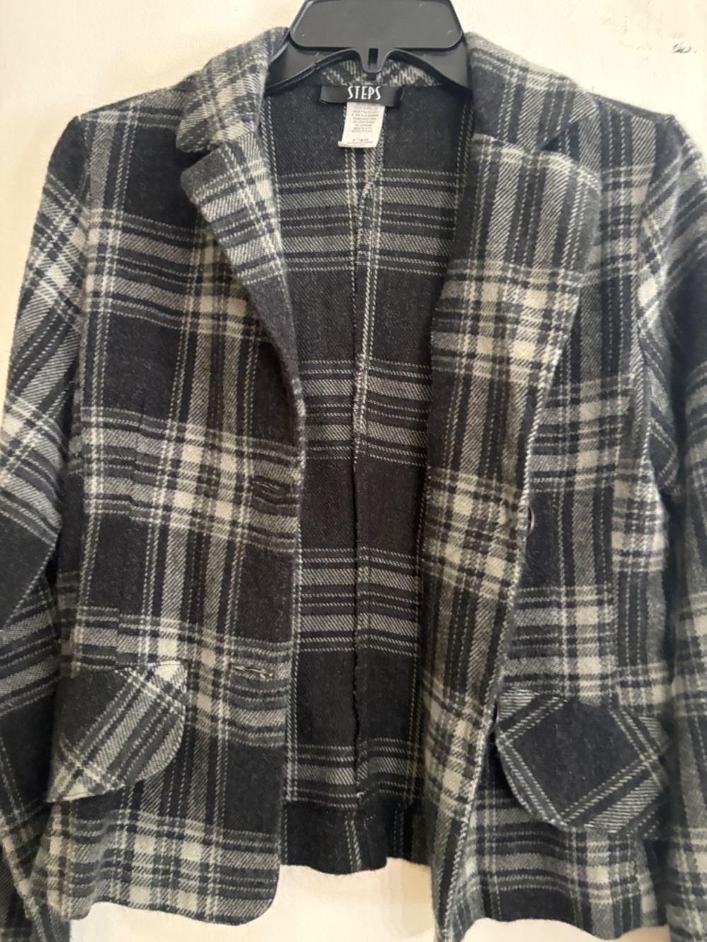 Vintage 1990s STEPS Flannel feel Blazer - Lightweight - Made in USA - Size M - Picture 11 of 14